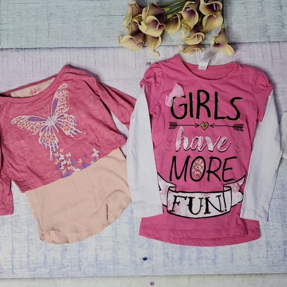 Set of 5 Mixed Brand Kids Long Sleeve Tops - Picture 2 of 7